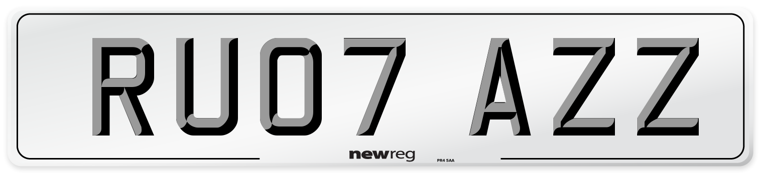 RU07 AZZ Number Plate from New Reg
